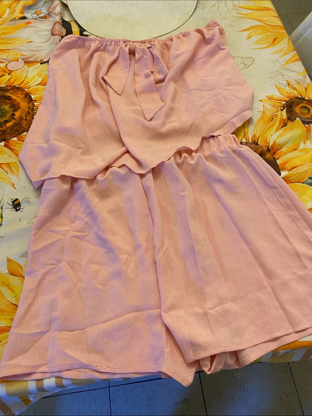 Woman’s Pink Off-Shoulder Summer Dress with Elastic Waist